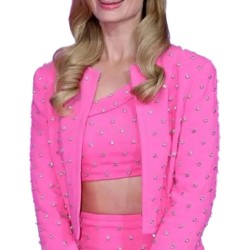 Barbie 2023 Margot Robbie Pink Jacket