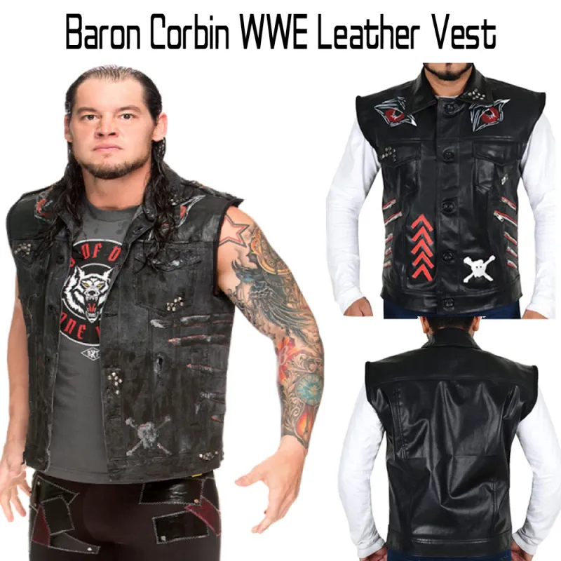 Baron Corbin WWE Leather Vest Baron Corbin WWE Leather Vest