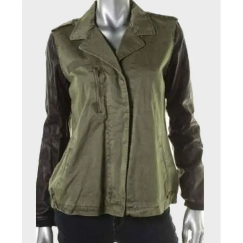 Simona Brown Behind Her Eyes Green Cotton Jacket Simona Brown Behind Her Eyes Green Cotton Jacket