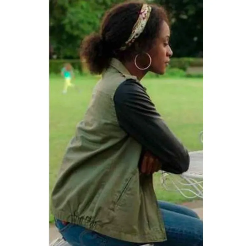 Simona Brown Behind Her Eyes Green Cotton Jacket Simona Brown Behind Her Eyes Green Cotton Jacket