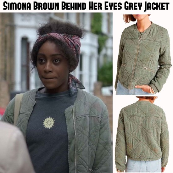 Simona Brown Behind Her Eyes Grey Quilted Jacket