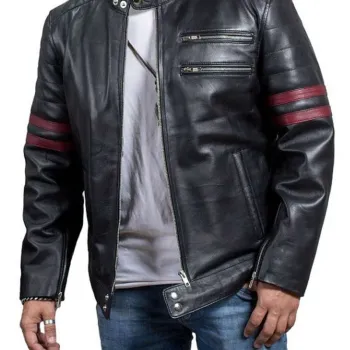 Being Human Sam Witwer Black Leather Biker Jacket