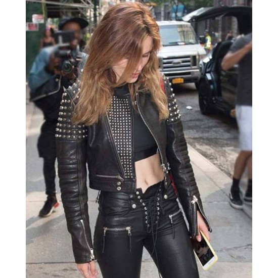 Bella Thorne Studded Leather Jacket