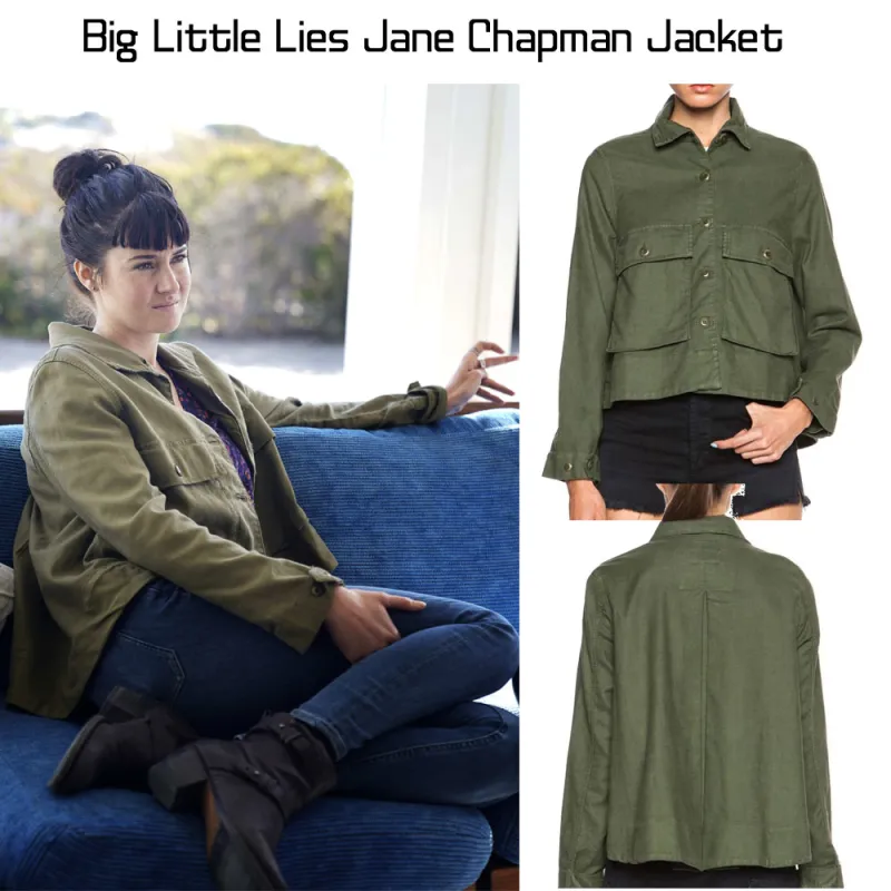 Big Little Lies Shailene Woodley Cotton Green Jacket Big Little Lies Shailene Woodley Cotton Green Jacket