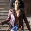 Queen Sono Biker Burgundy Leather Jacket