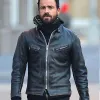 Justin Theroux Black Leather Motorcycle Jacket Justin Theroux Black Leather Motorcycle Jacket