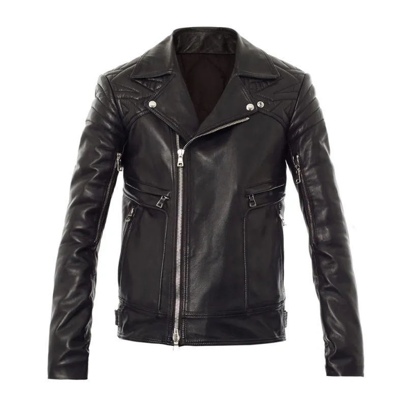 Robin Thicke Black Leather Motorcycle Jacket Robin Thicke Black Leather Motorcycle Jacket