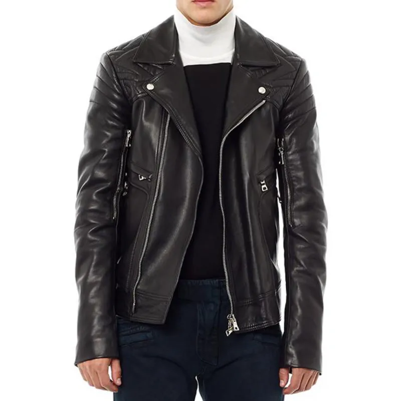 Robin Thicke Black Leather Motorcycle Jacket Robin Thicke Black Leather Motorcycle Jacket