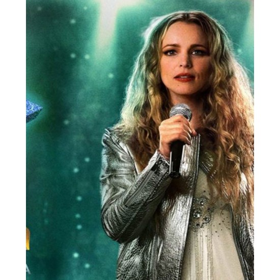 Rachel Mcadams Eurovision Song Contest Silver Leather Jacket
