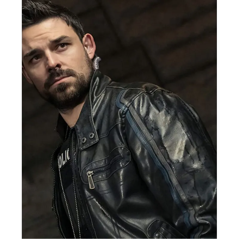 Torn Dark Bullets Jesse Hutch Biker Leather Jacket Torn Dark Bullets Jesse Hutch Biker Leather Jacket