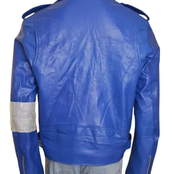 Biker Style WWE Brian Kendrick Blue Leather Jacket