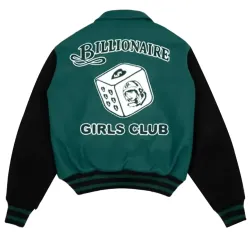 Billionaire Girls Club Dice Green Varsity Jacket