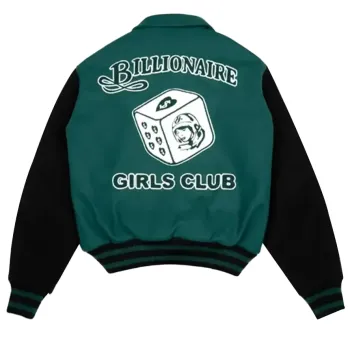 Billionaire Girls Club Dice Green Varsity Jacket