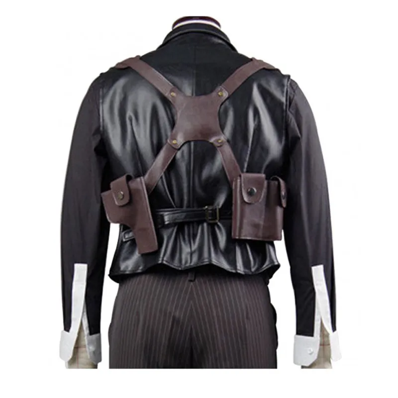 Booker Dewitt Bioshock Infinite Black Leather Vest Booker Dewitt Bioshock Infinite Black Leather Vest