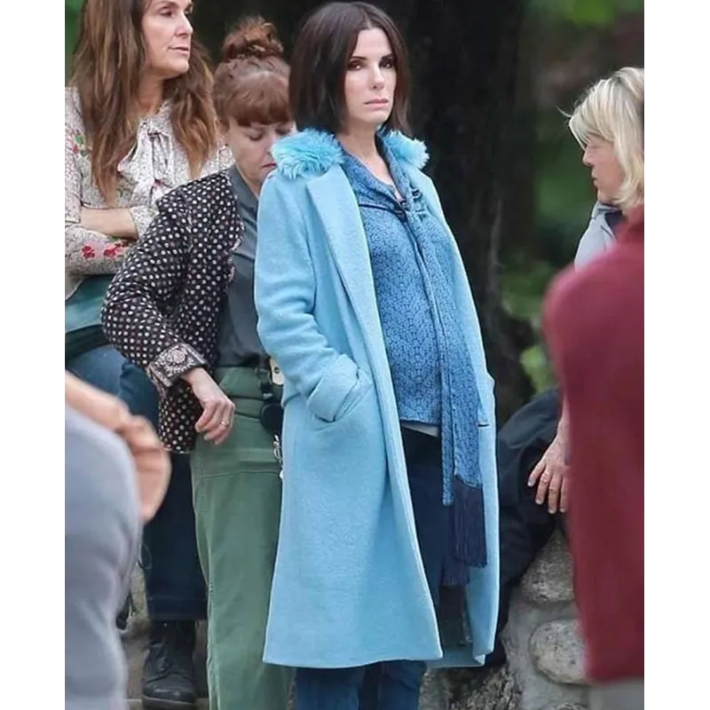 Bird Box Sandra Bullock Blue Coat