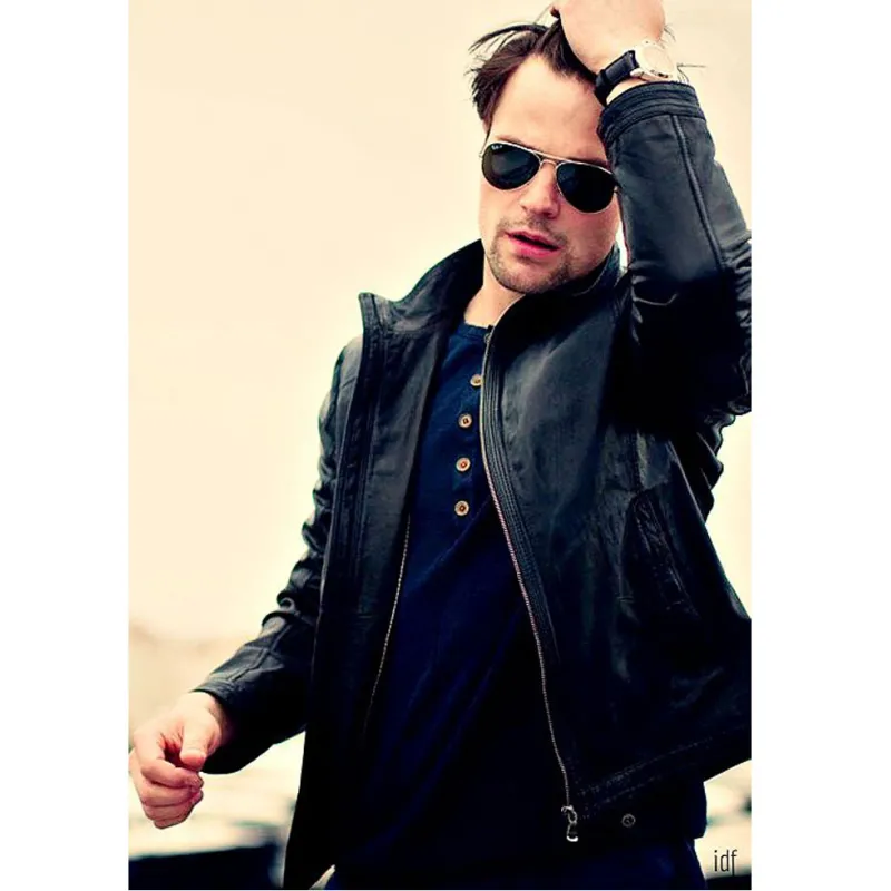Danila Kozlovsky Stylish Casual Leather Jacket Danila Kozlovsky Stylish Casual Leather Jacket