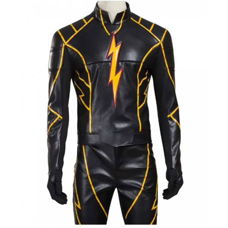 The Flash Season 3 Black Racer Leather Jacket The Flash Season 3 Black Racer Leather Jacket