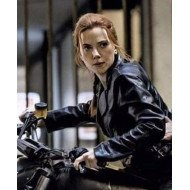 Scarlett Johansson Black Widow Motorcycle Leather Jacket