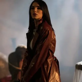 Blowback 2022 Veronica Leather Maroon Coat