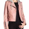 Blue Bloods Marisa Ramirez Biker Pink Leather Jacket