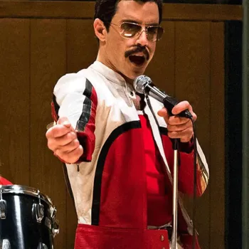Bohemian Rhapsody Red and White Leather Jacket