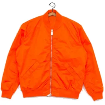 Bomber Panelled Orange Men Satin Jacket