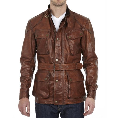 Brad Pitt Benjamin Button Leather Jacket - Brown Leather Motorcycle ...