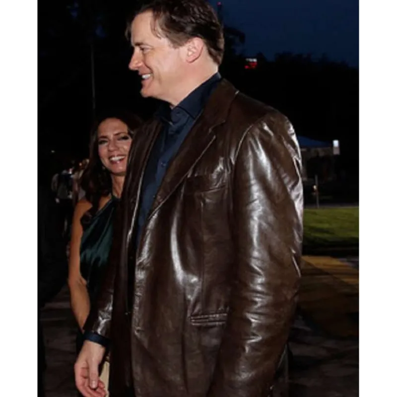 Brendan Fraser Dark Brown Leather Jacket Brendan Fraser Dark Brown Leather Jacket