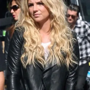 Britney Spears Leather Black Jacket