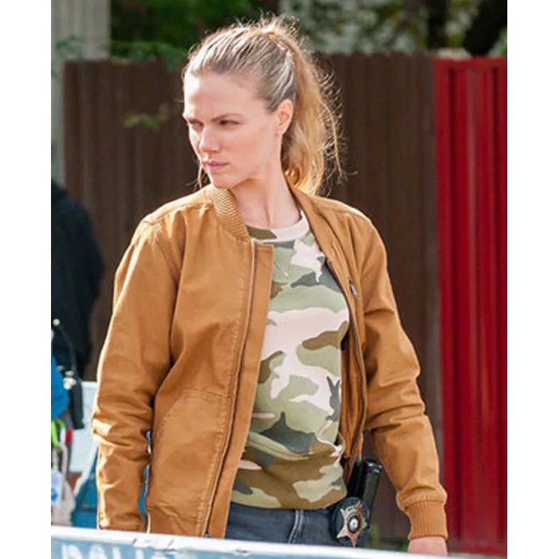 Chicago PD Tracy Spiridakos Brown Cotton Jacket