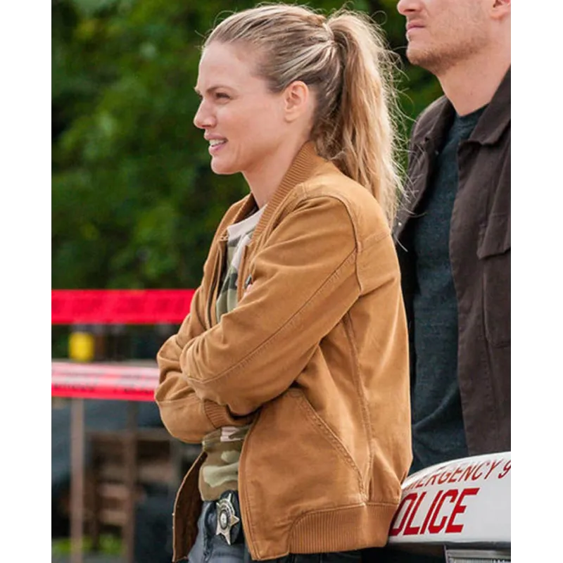 Chicago PD Tracy Spiridakos Brown Cotton Jacket Chicago PD Tracy Spiridakos Brown Cotton Jacket