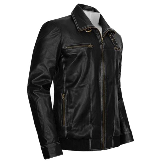Bruce Willis A Good Day to Die Hard Black Leather Jacket
