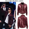 Bruno Mars Brothers Red Sequins Jacket Bruno Mars Brothers Red Sequins Jacket