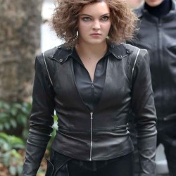 Camren Bicondova Gotham Season 5 Black Leather Jacket
