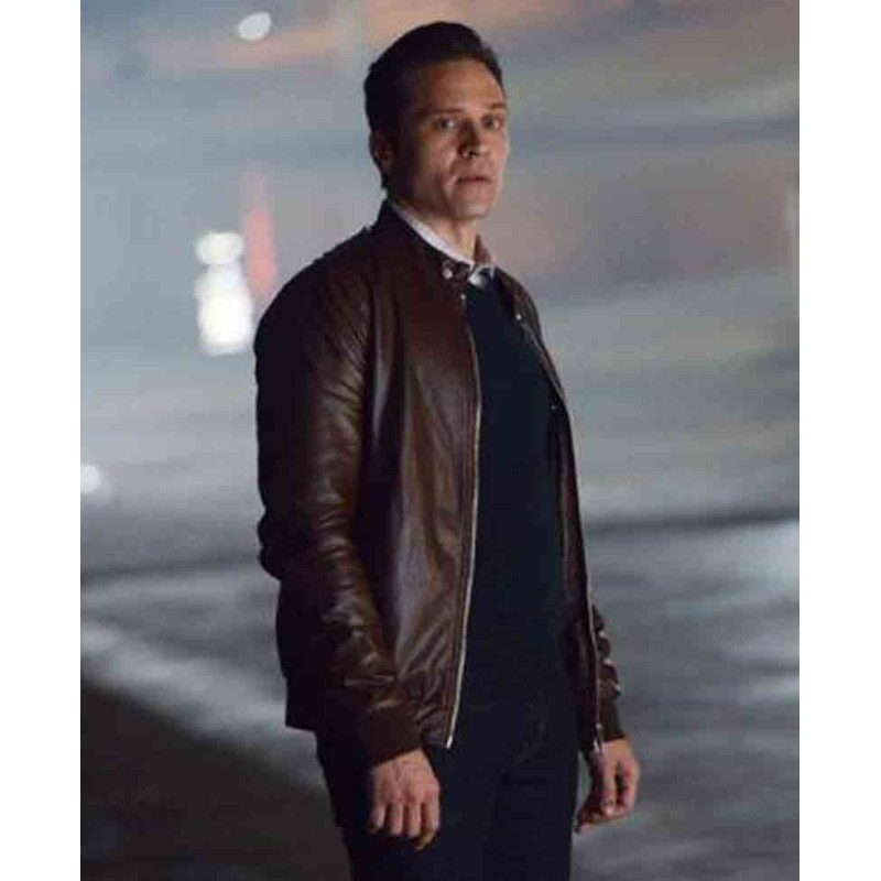 Castle Seamus Dever Bomber Leather Jacket Castle Seamus Dever Bomber Leather Jacket