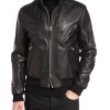Men's Casual Snap Tab Collar Black Bomber Jacket Men's Casual Snap Tab Collar Black Bomber Jacket