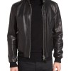 Men's Casual Snap Tab Collar Black Bomber Jacket Men's Casual Snap Tab Collar Black Bomber Jacket