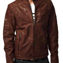 Men's Stylish Look Designer Brown Leather Jacket