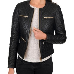 Women's Casual Wear Black Quilted Jacket