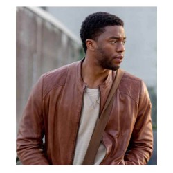 Chadwick Boseman Message From The King Brown Leather Jacket