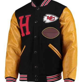 Chiefs Black and Yellow Varsity Jacket