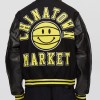 Chinatown Market Smile Black Varsity Jacket Chinatown Market Smile Black Varsity Jacket