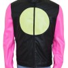 Chris Brown Leather Jacket with Pink Sleeves Chris Brown Leather Jacket with Pink Sleeves