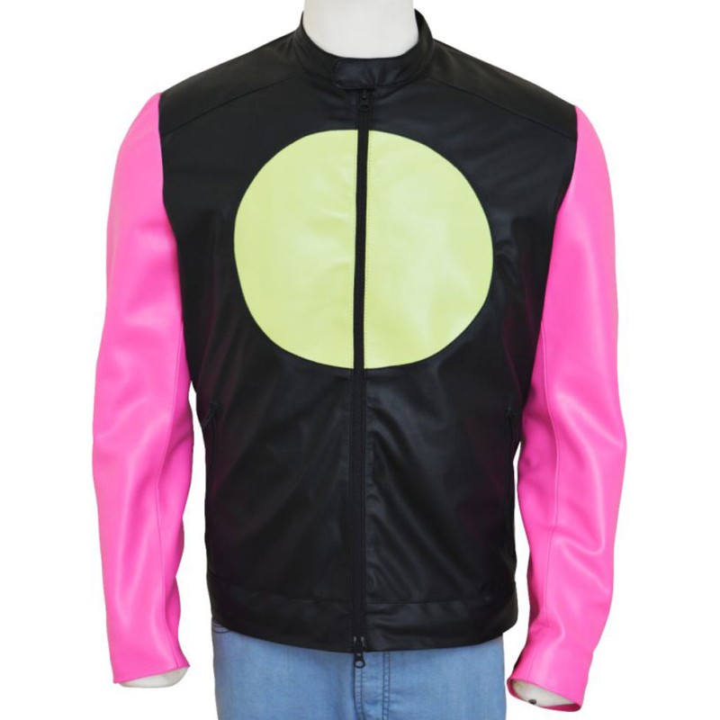 Chris Brown Leather Jacket with Pink Sleeves Chris Brown Leather Jacket with Pink Sleeves