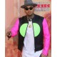 Chris Brown Leather Jacket with Pink Sleeves