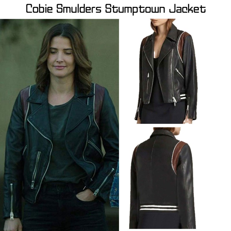 Cobie Smulders Stumptown Biker Black Leather Jacket Cobie Smulders Stumptown Biker Black Leather Jacket