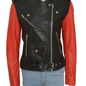 Hailey Baldwin Collarless Belted Leather Jacket