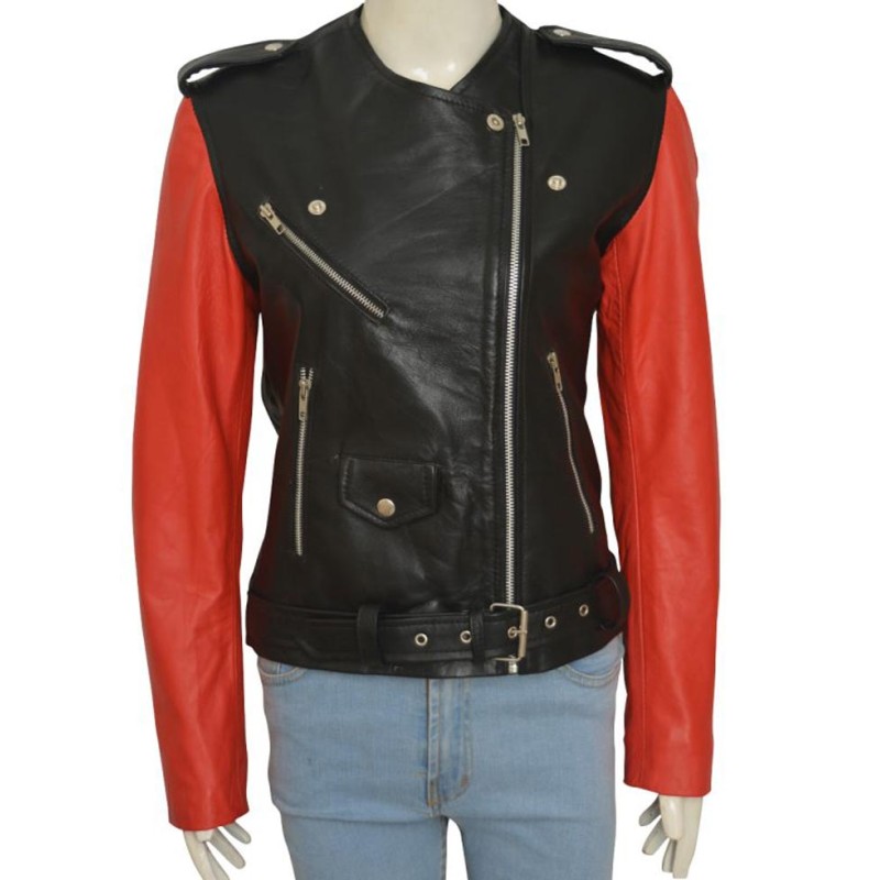 Hailey Baldwin Collarless Belted Leather Jacket Hailey Baldwin Collarless Belted Leather Jacket