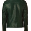 Kid Cudi Collarless Green Leather Jacket Kid Cudi Collarless Green Leather Jacket