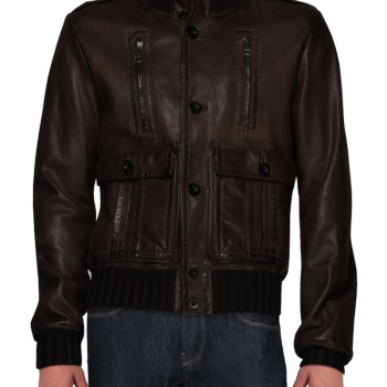 Cristiano Ronaldo Distressed Brown Leather Jacket